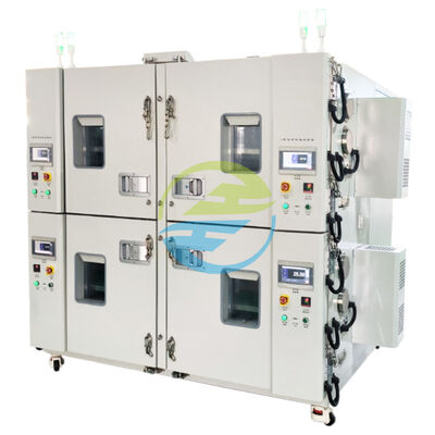 Buen precio Cámara de ensayo de alta y baja temperatura programable de dos capas de cuatro cámaras para componentes automotrices, electrónica y ensayos de fiabilidad industrial en línea
